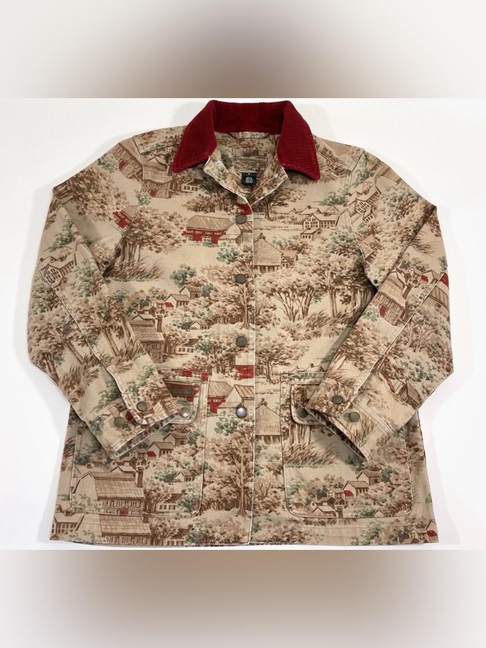 Vintage Lauren Ralph Lauren and Scenic Toile Village Chore Barn Coat Jacket Smal